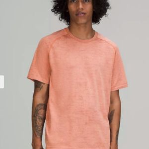 Lululemon Mens Metal Vent Tech Short Sleeve Shirt Orange sz L